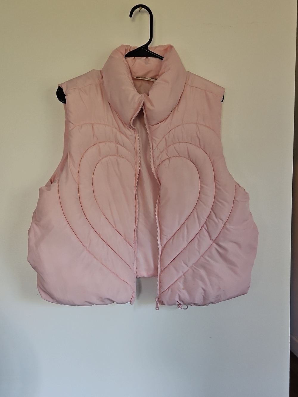 Pink Quilted Sleeveless Puffer Vest